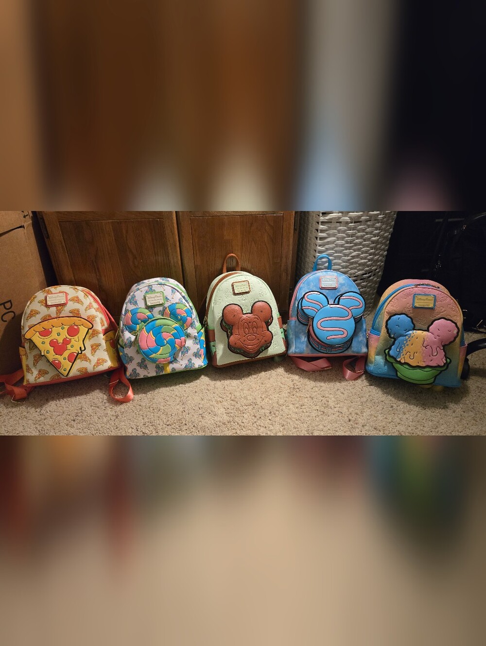 NWT Disney Loungefly Backpack Set - Disney Parks Snacks Theme